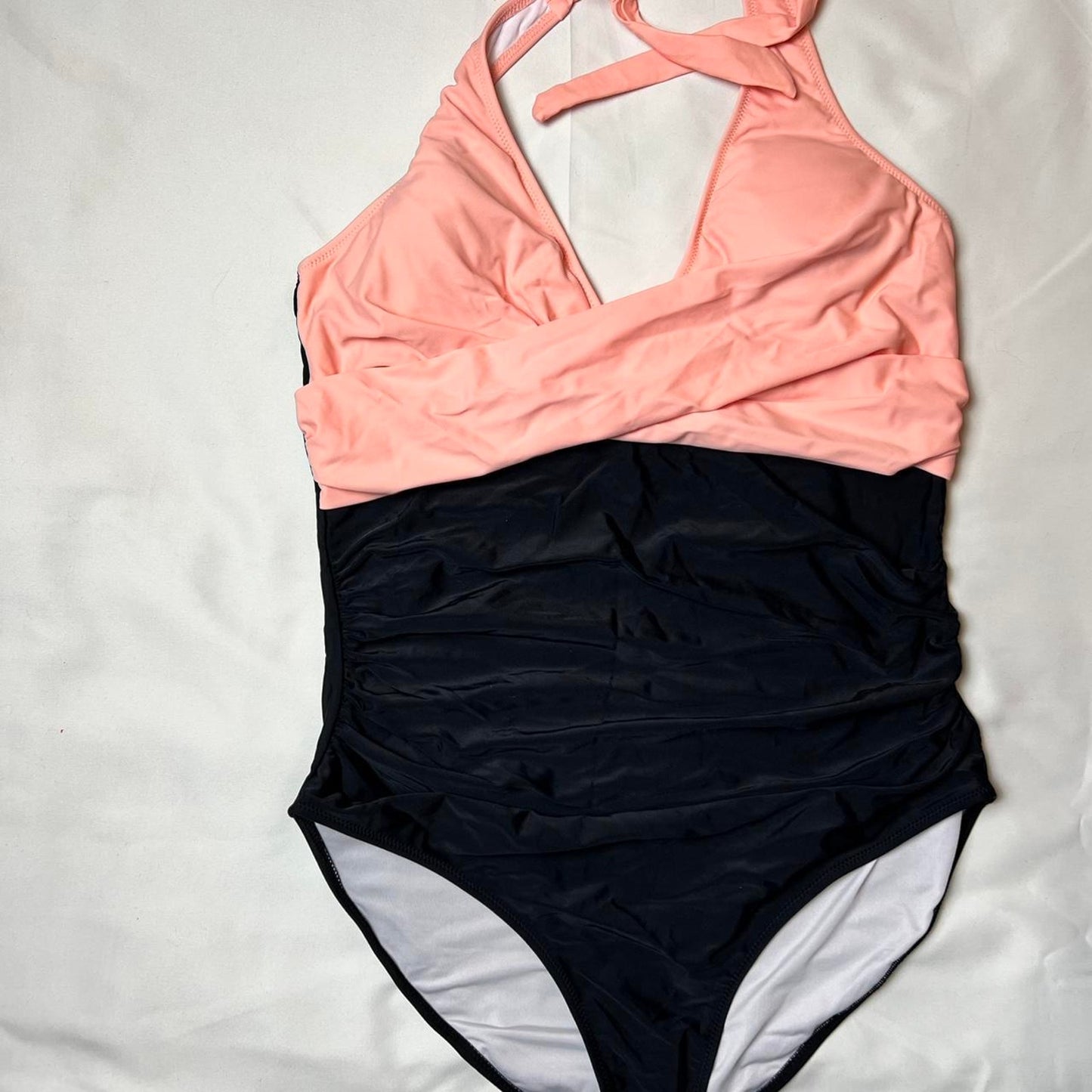 Bold Elegance One-Piece Swimsuit – Pink & Black (Size XL)