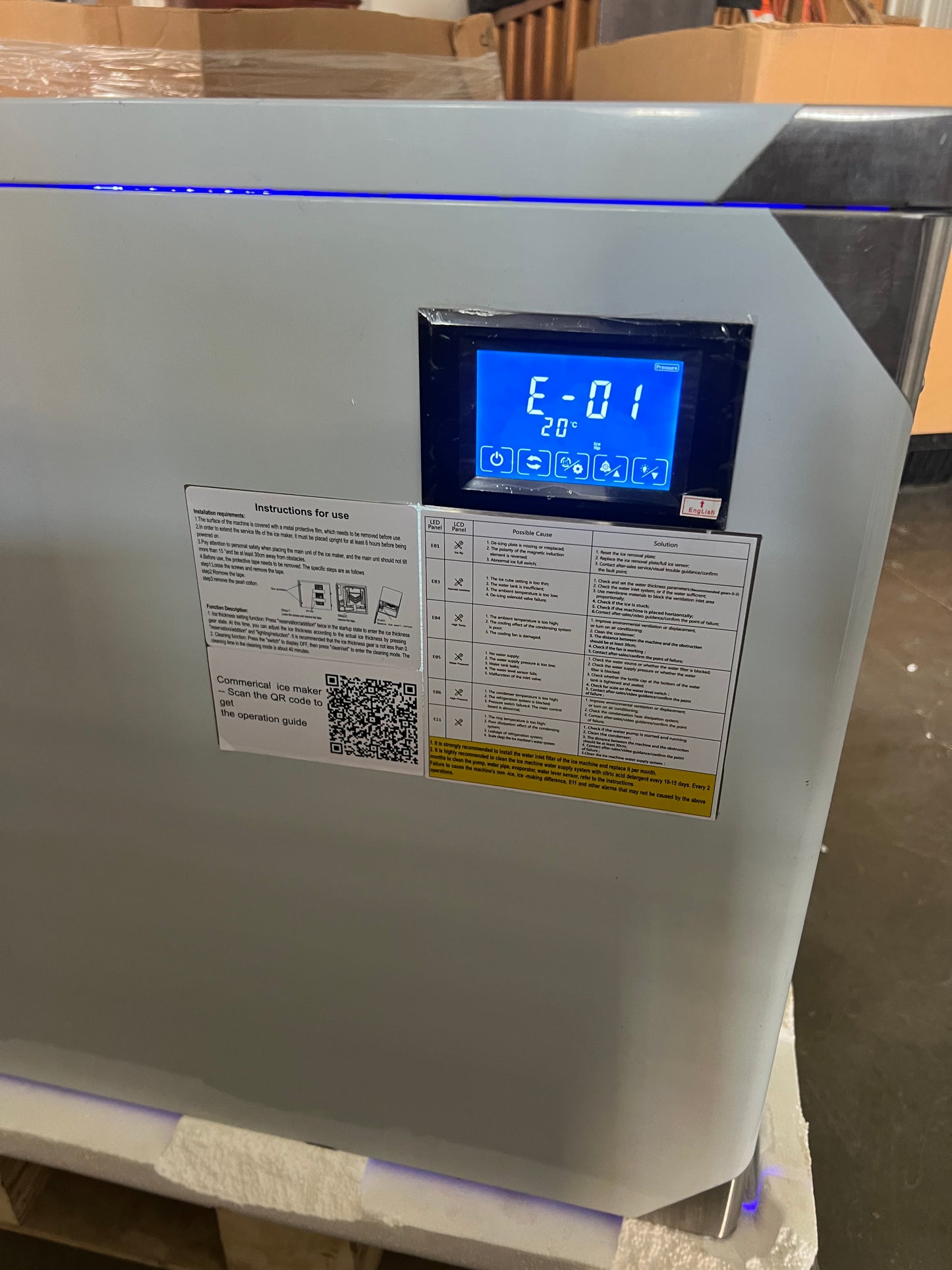 Vevor Commercial Ice Maker Machine – 450 lbs/Day, 22” Stainless Steel, Modular Head (Light Scratches & Dents)