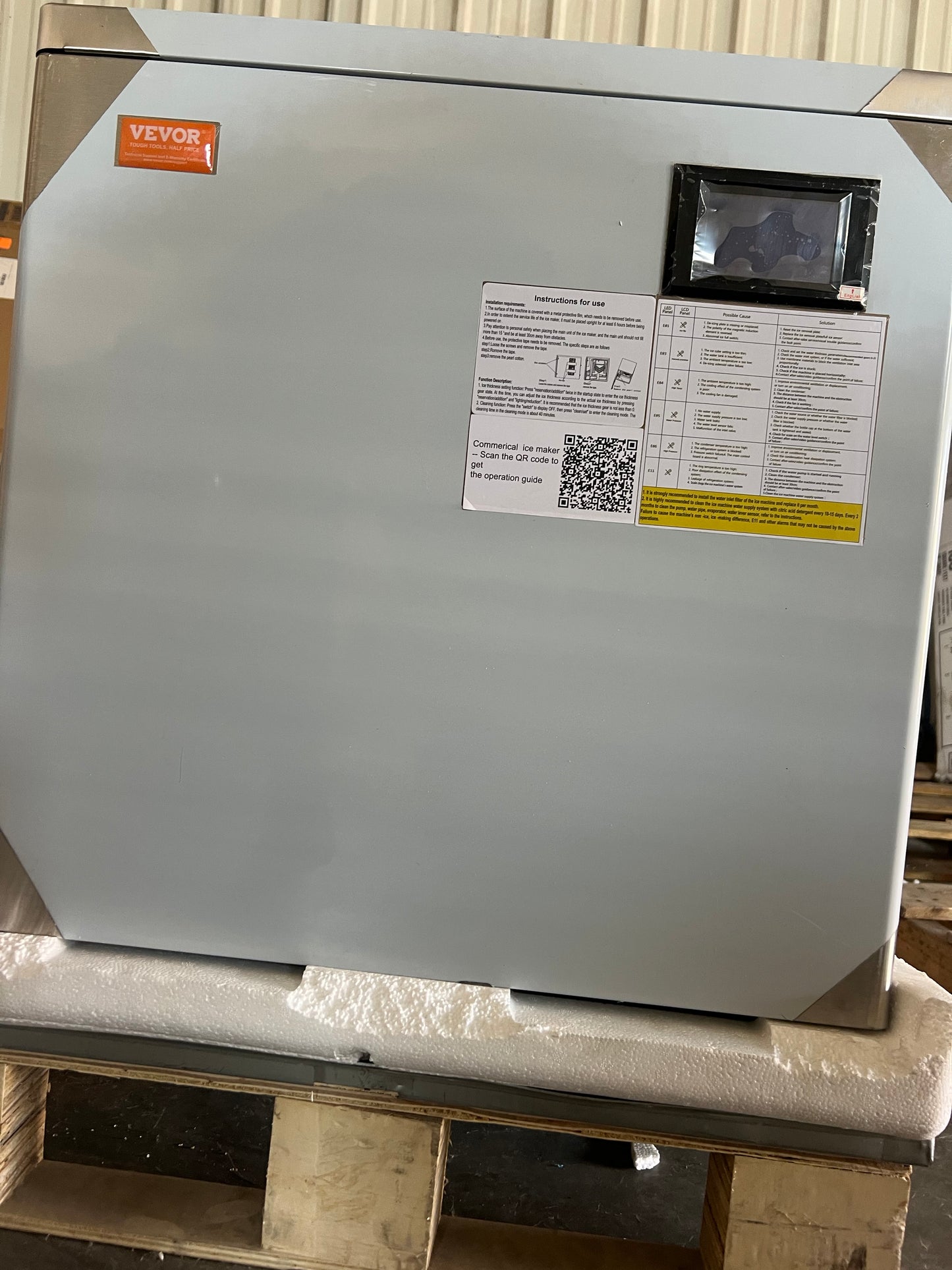 Vevor Commercial Ice Maker Machine – 450 lbs/Day, 22” Stainless Steel, Modular Head (Light Scratches & Dents)