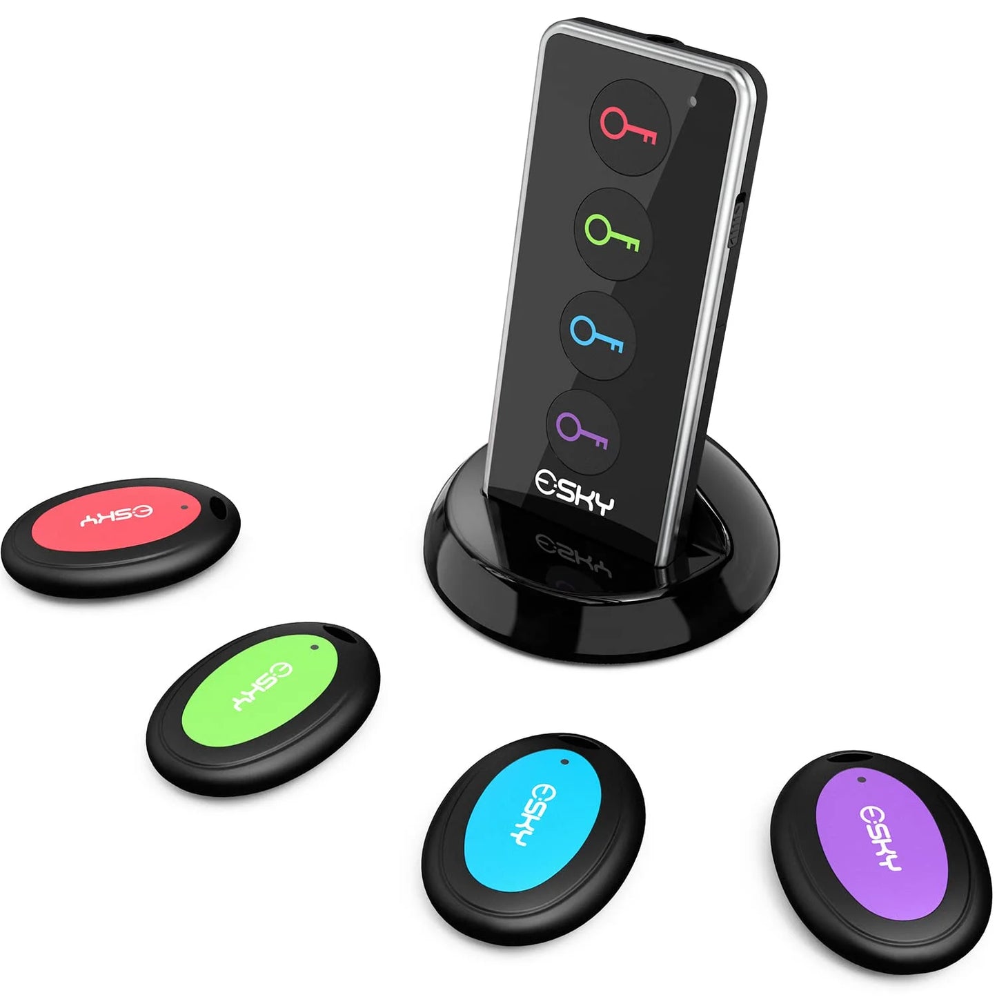 Key Finder, Wireless RF Item Locator Item Tracker Support Remote Control,1 RF Transmitter and 4 Receivers