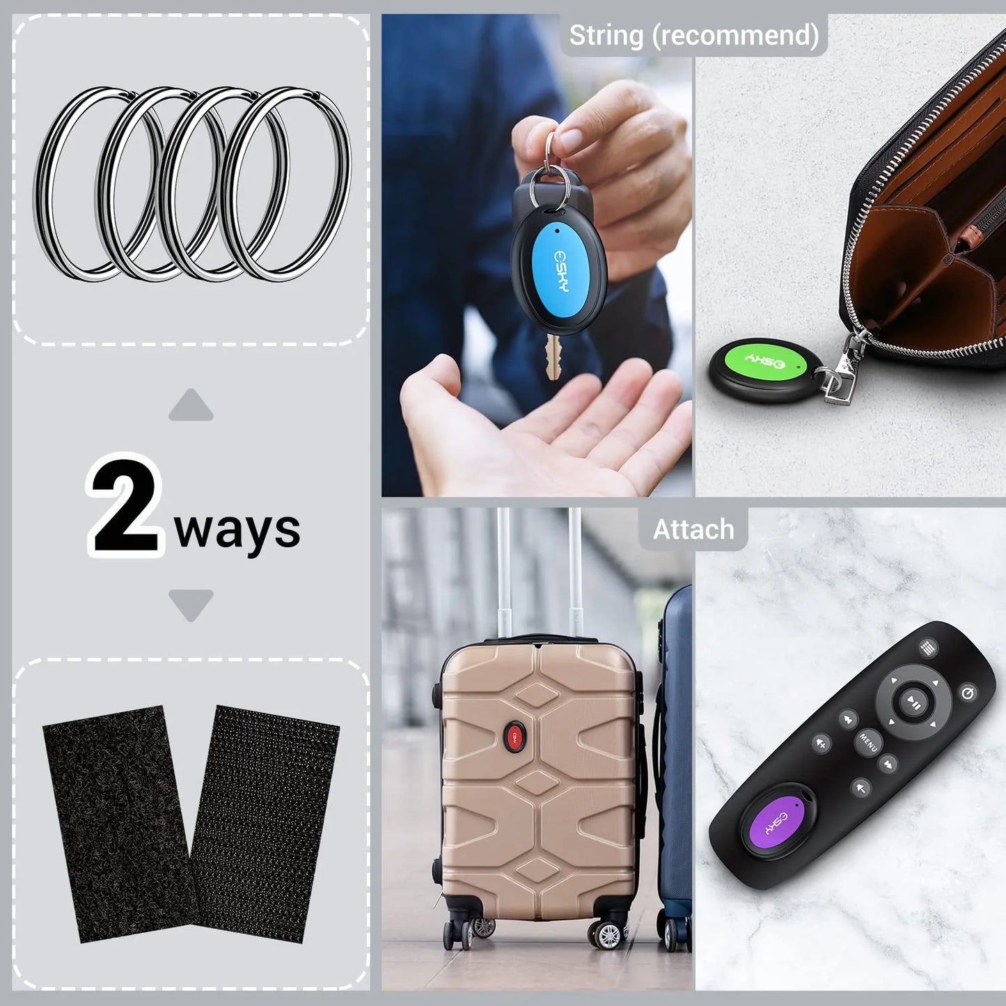 Key Finder, Wireless RF Item Locator Item Tracker Support Remote Control,1 RF Transmitter and 4 Receivers