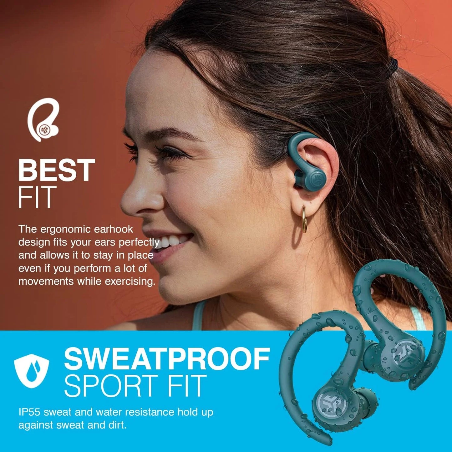 Audio GO Air Sport True Wireless Bluetooth® Earbuds, Teal