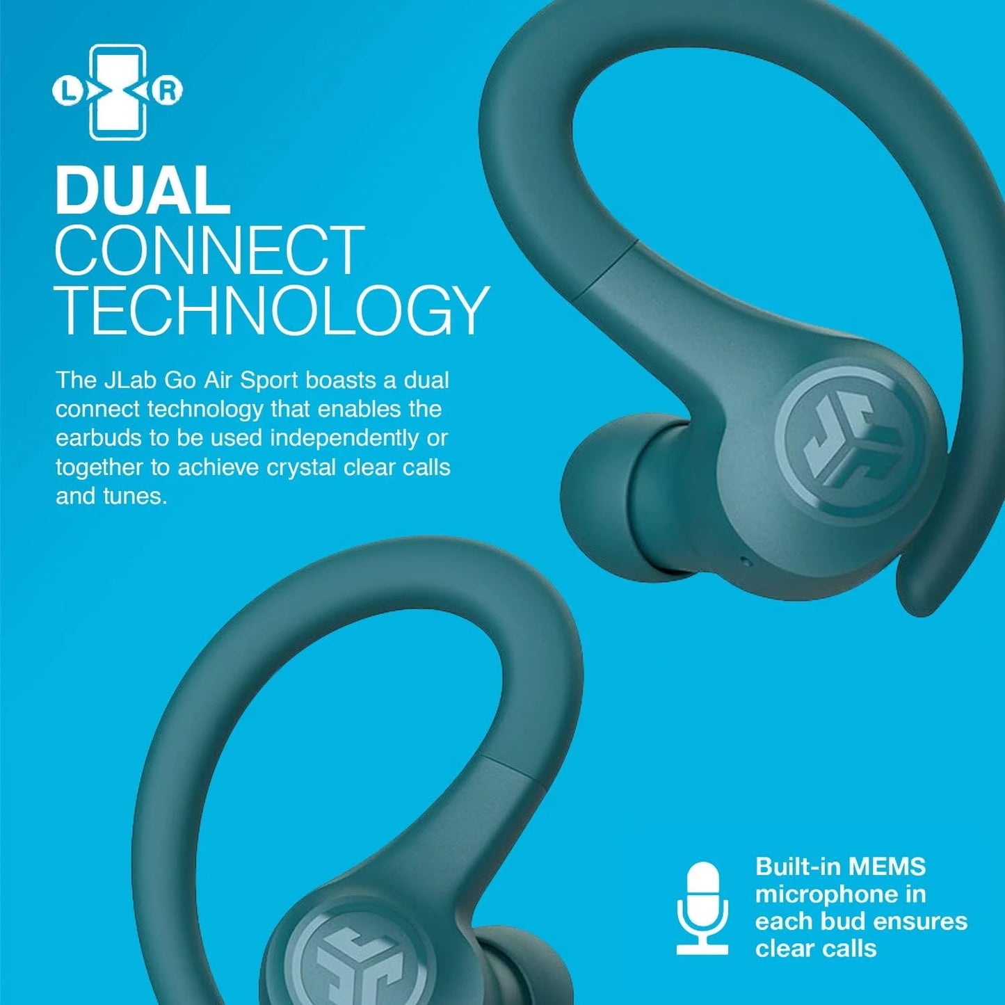Audio GO Air Sport True Wireless Bluetooth® Earbuds, Teal