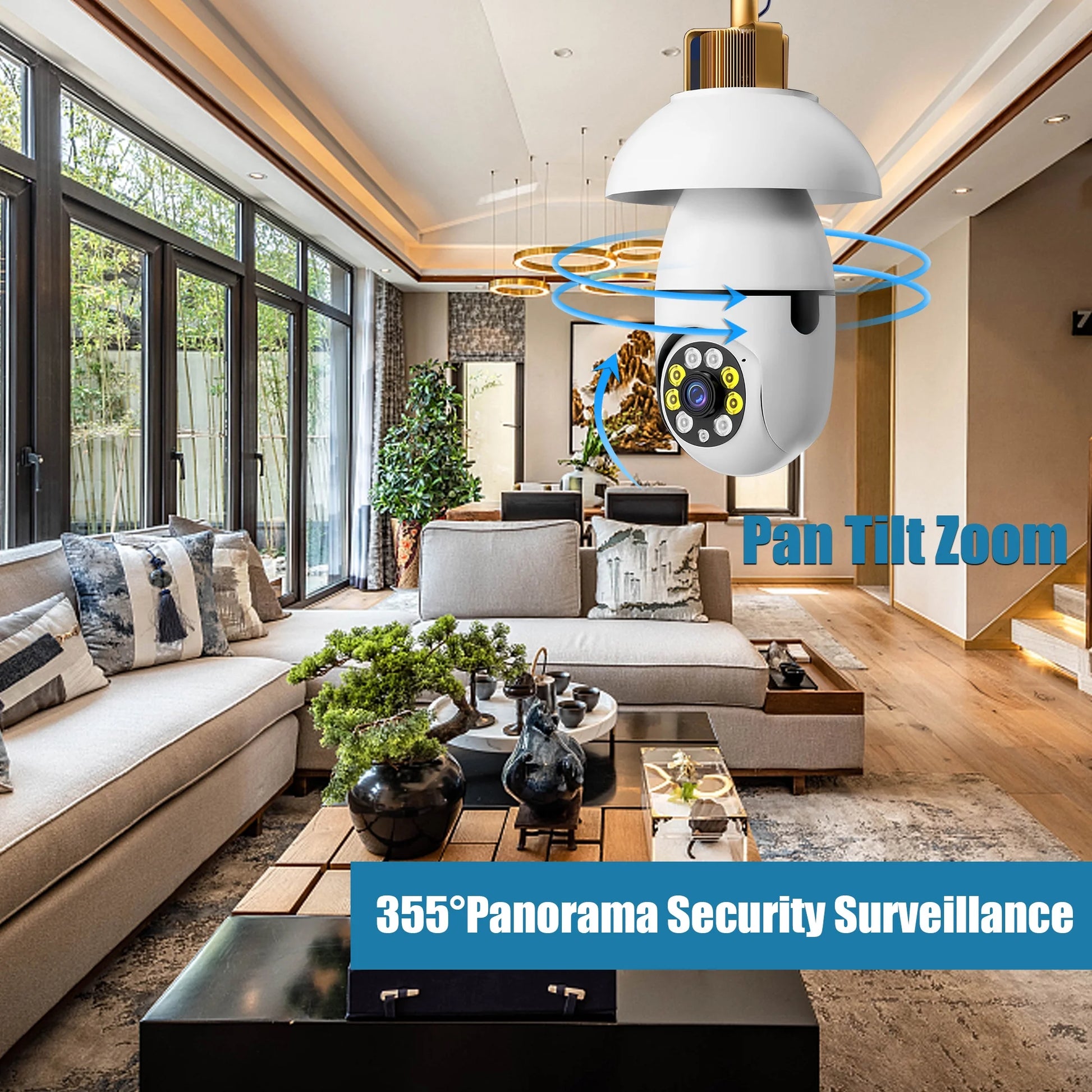 Security Camera Wireless WIFI Light Bulb for Home Outdoor with Night Vision 1080 HD 2 Pack