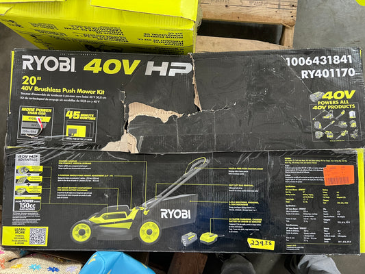 Ryobi 40V HP 20” Brushless Push Mower Kit (RY401170)