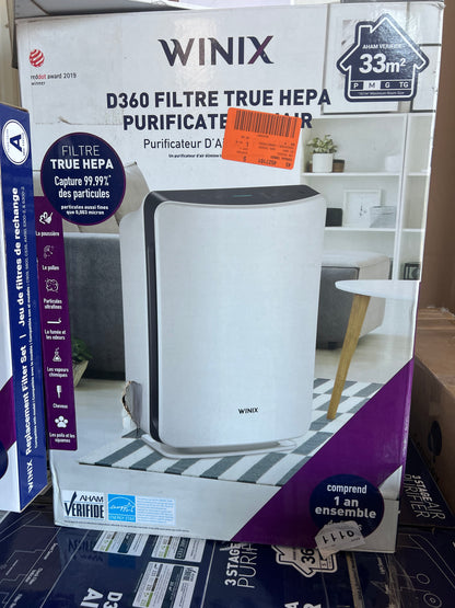 Winix D360 True HEPA 3-Stage Air Purifier – Covers up to 360 sq. ft.