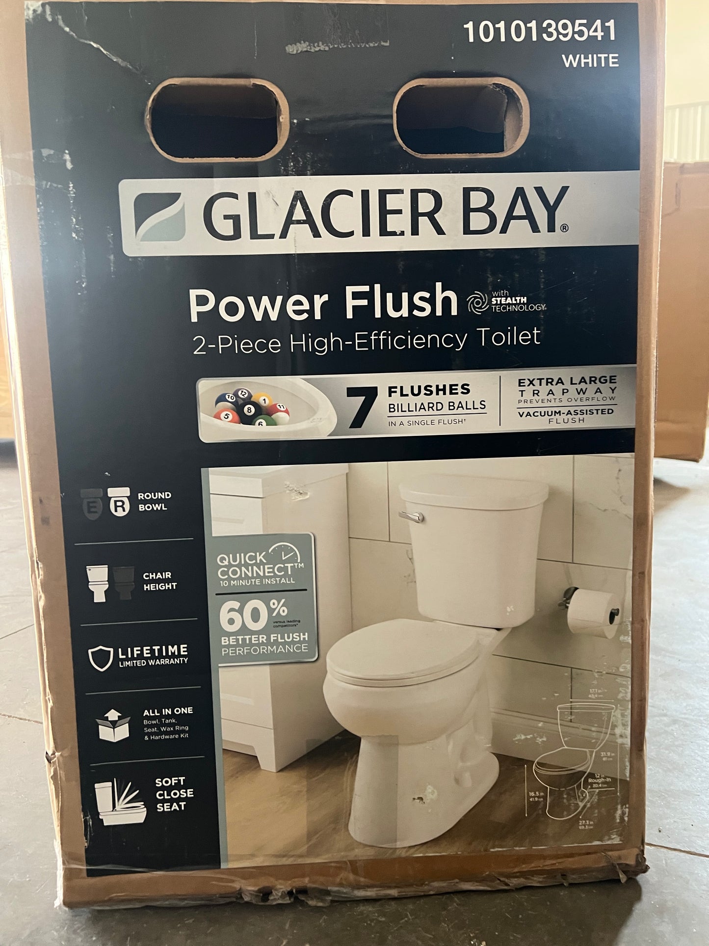 Glacier Bay Power Flush 2-Piece High-Efficiency Toilet – White