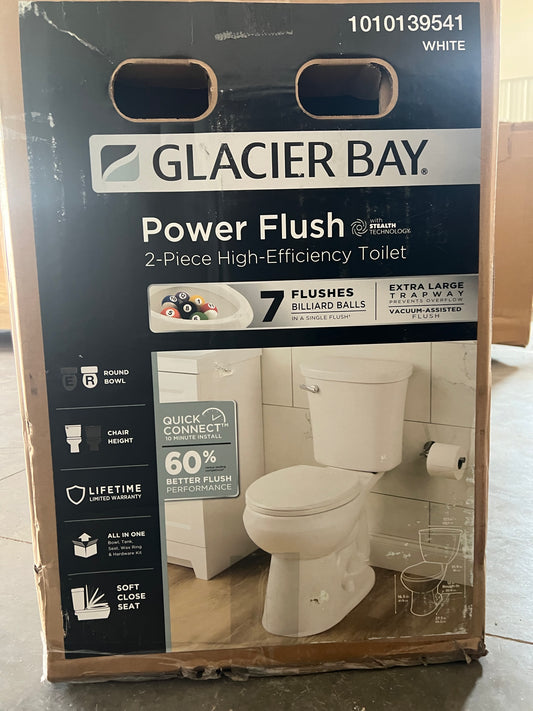 Glacier Bay Power Flush 2-Piece High-Efficiency Toilet – White