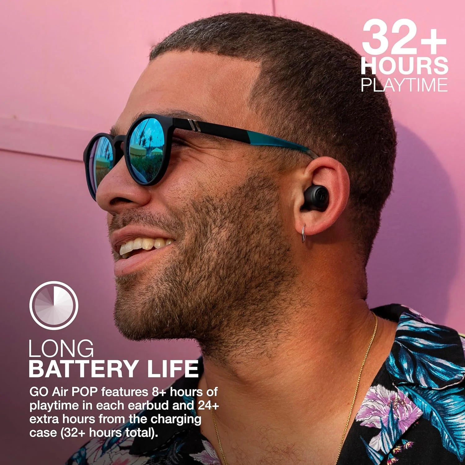 Go Air Pop True Wireless Earbuds W/ Charging Case, Black