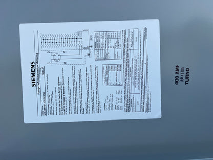Siemens 200A/400A Combination Meter Socket Load Center – Rainproof, Ringless Type 3R