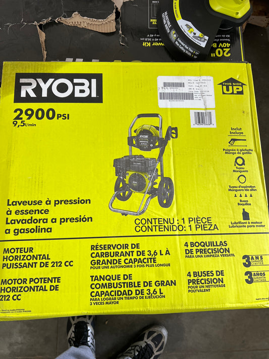 Ryobi 2900 PSI Gas Pressure Washer – 212cc Horizontal Engine