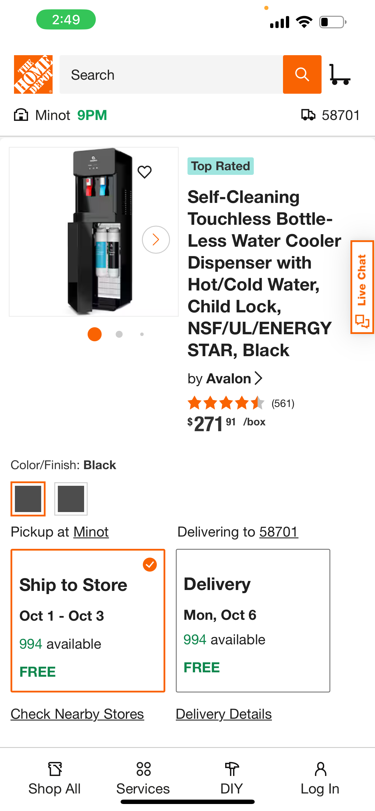 Avalon A7B Bottleless Water Dispenser – Black