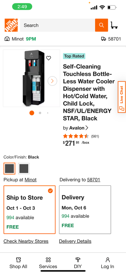 Avalon A7B Bottleless Water Dispenser – Black